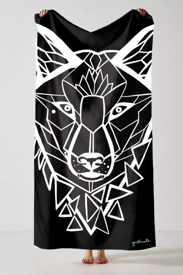 Towel White Wolf - Black