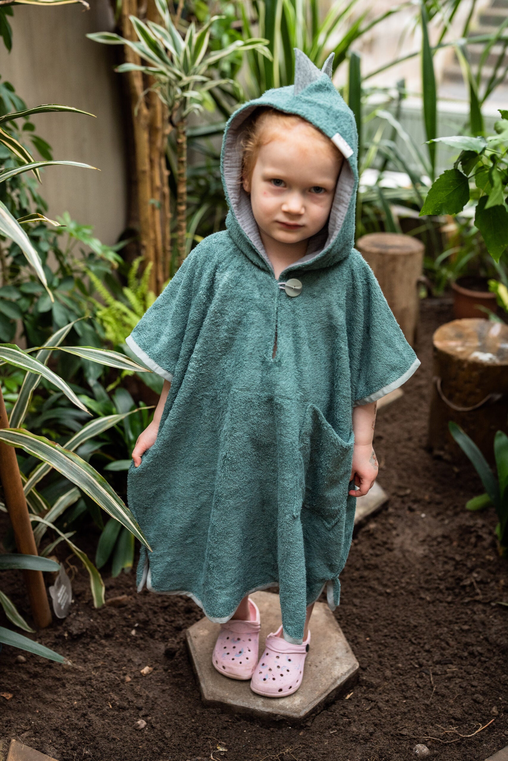 Short-Sleeve Poncho DINOSAUR - For KIDS