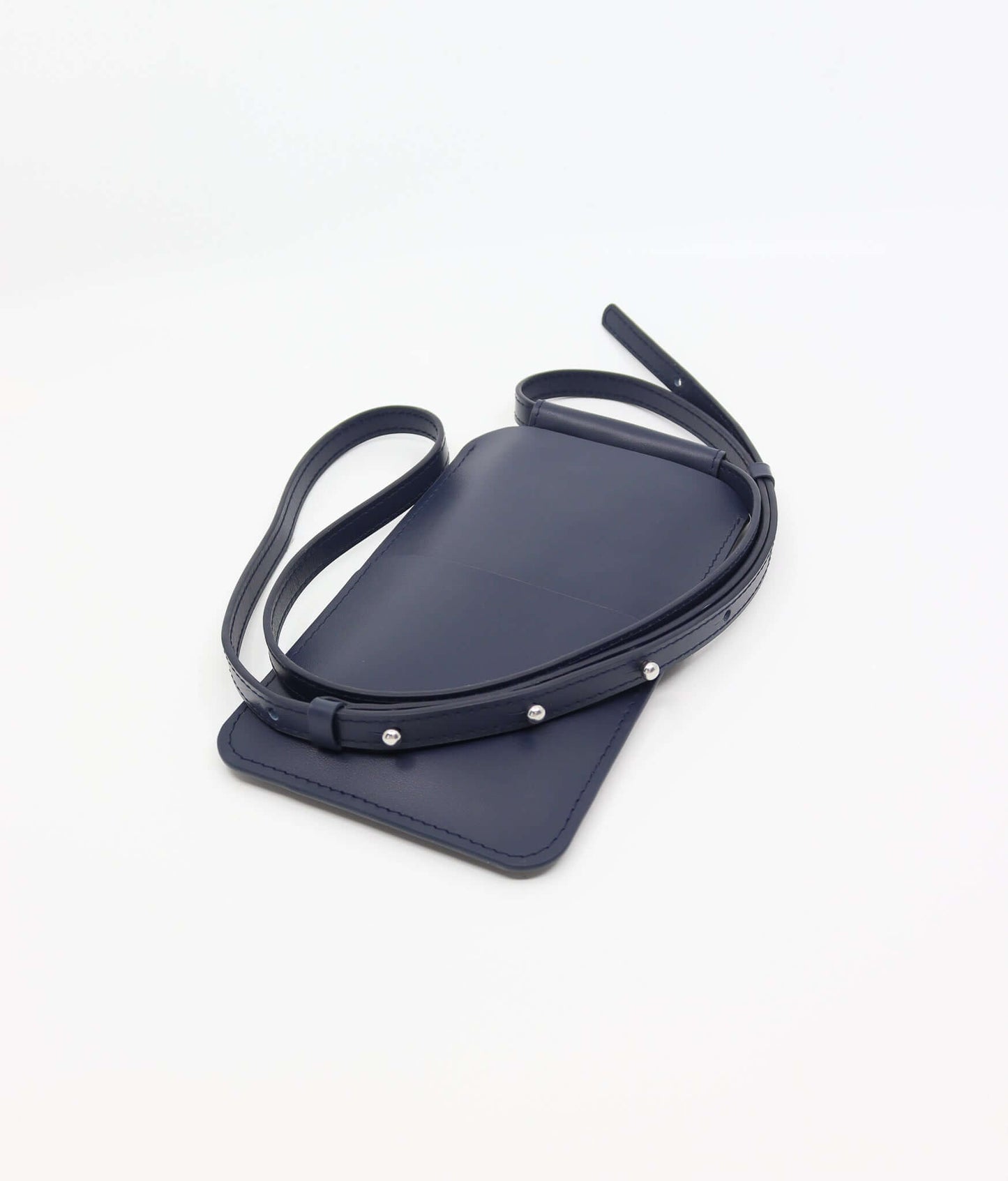 Leather Phone Bag - Navy